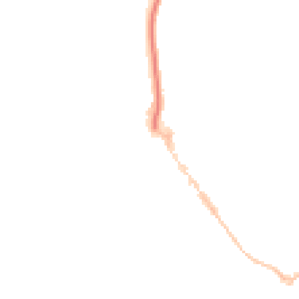 Night-time road noise heatmap for EX8 1DF