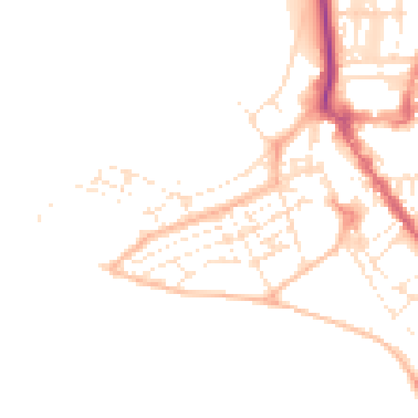 Daytime road noise heatmap for EX8 1DP