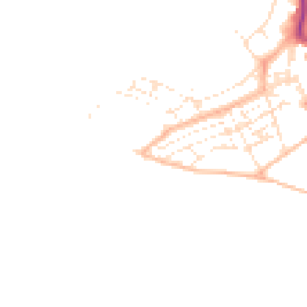 Daytime road noise heatmap for EX8 1DS