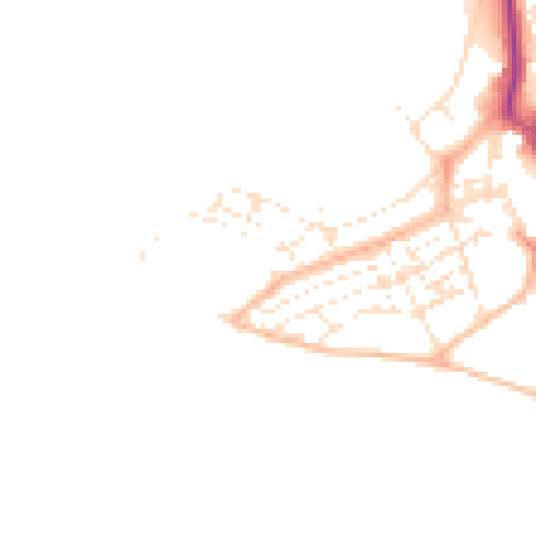 Daytime road noise heatmap for EX8 1DT