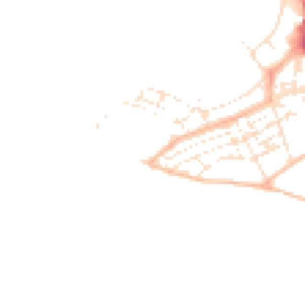 Daytime road noise heatmap for EX8 1DY