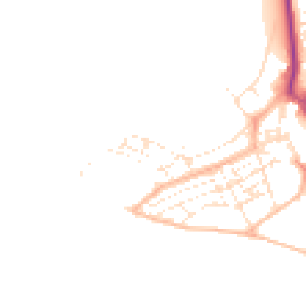 Daytime road noise heatmap for EX8 1ED