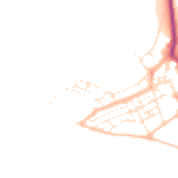 Daytime road noise heatmap for EX8 1EE