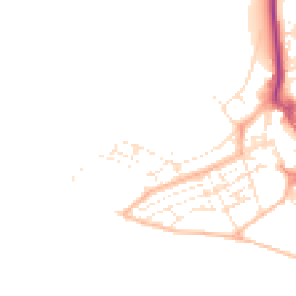 Daytime road noise heatmap for EX8 1EH
