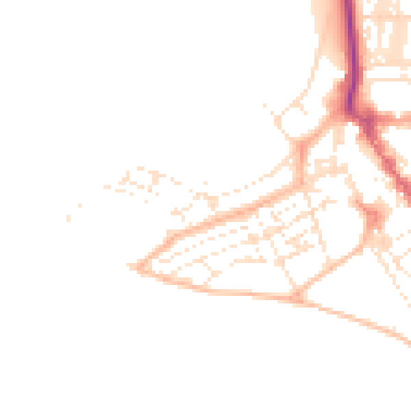 Daytime road noise heatmap for EX8 1EJ