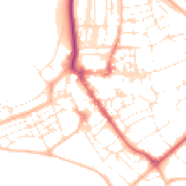 Daytime road noise heatmap for EX8 1HA