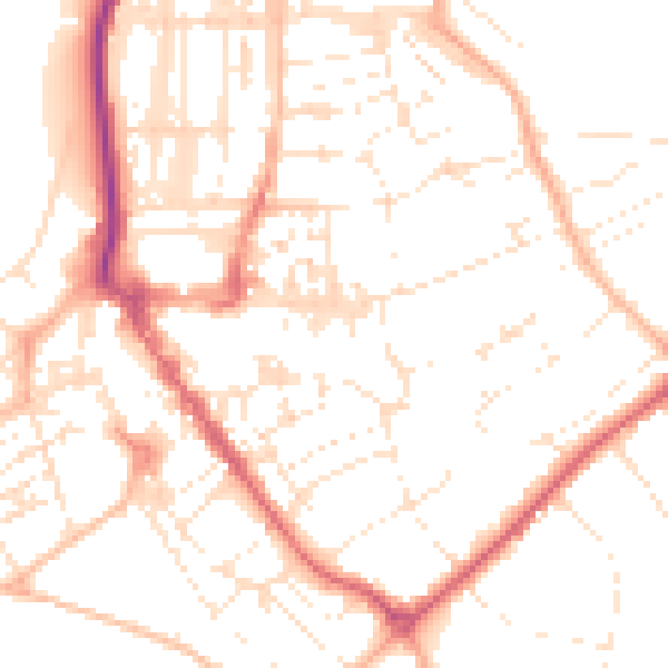 Daytime road noise heatmap for EX8 1JG