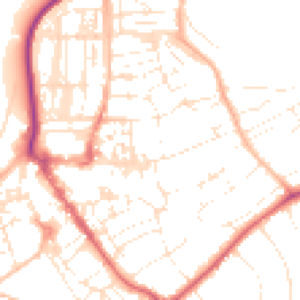 Daytime road noise heatmap for EX8 1JT