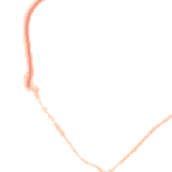 Night-time road noise heatmap for EX8 1LE