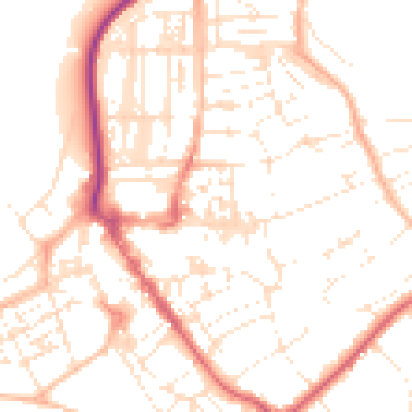 Daytime road noise heatmap for EX8 1LP