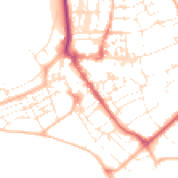 Daytime road noise heatmap for EX8 1NJ