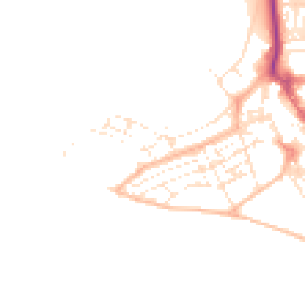 Daytime road noise heatmap for EX8 1XX