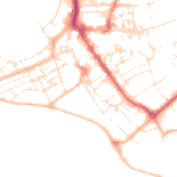 Daytime road noise heatmap for EX8 2AG