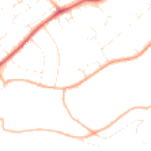 Daytime road noise heatmap for EX8 2BG
