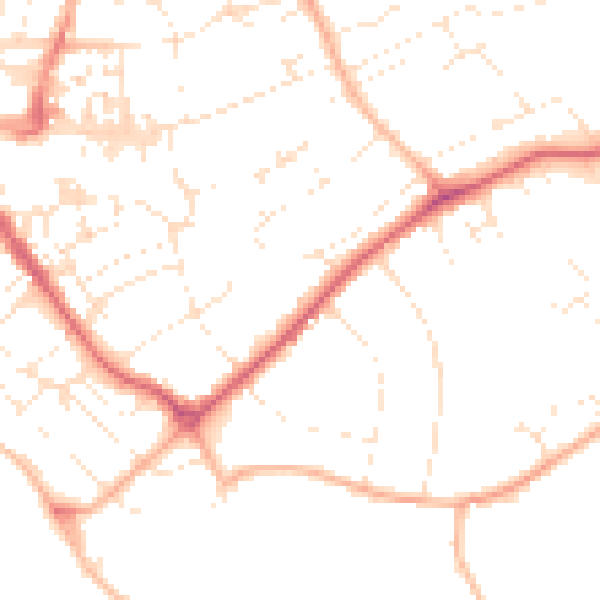 Daytime road noise heatmap for EX8 2BR