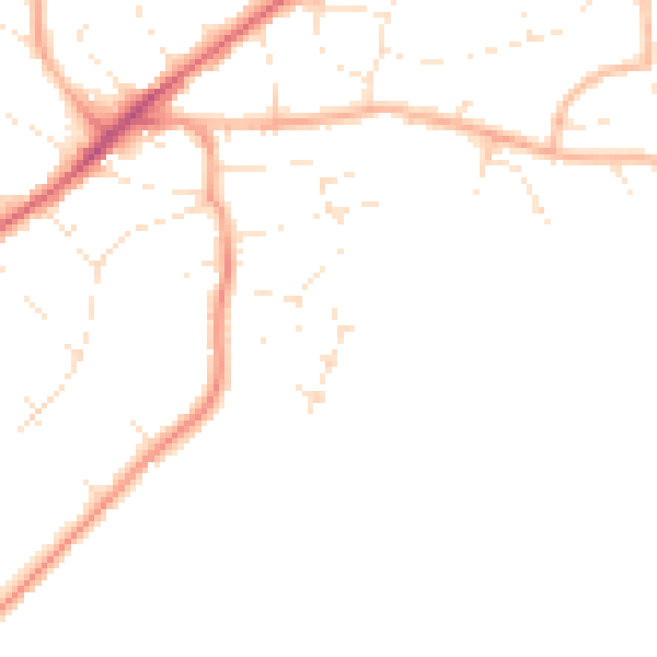 Daytime road noise heatmap for EX8 2FH