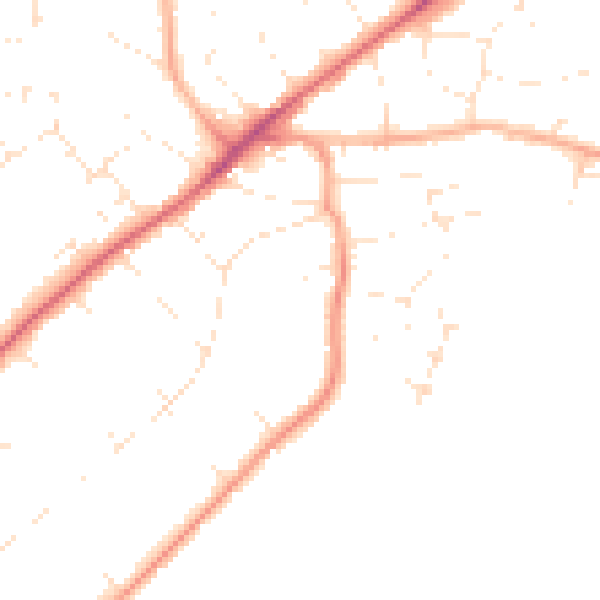 Daytime road noise heatmap for EX8 2HN