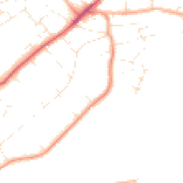 Daytime road noise heatmap for EX8 2HW