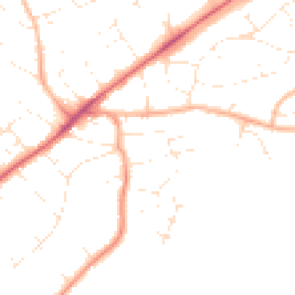 Daytime road noise heatmap for EX8 2JB