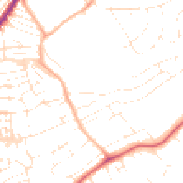 Daytime road noise heatmap for EX8 2JY