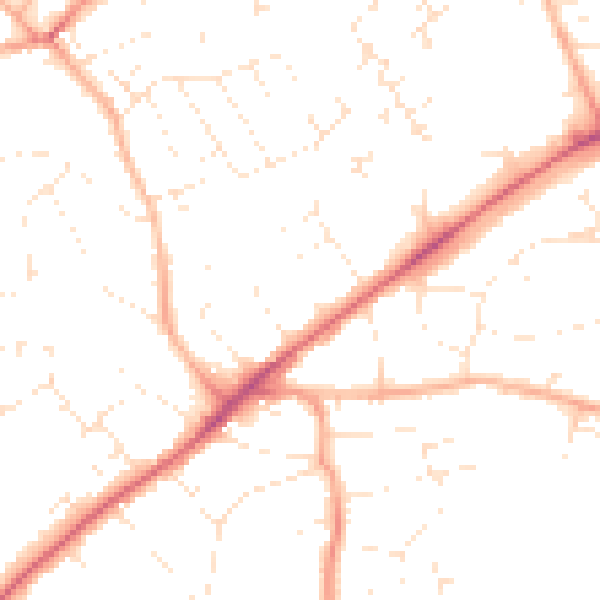 Daytime road noise heatmap for EX8 2NL