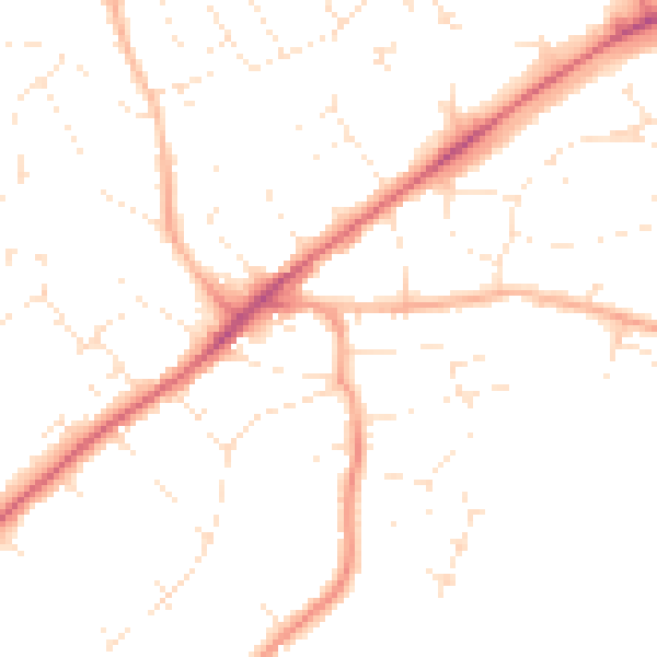 Daytime road noise heatmap for EX8 2NY