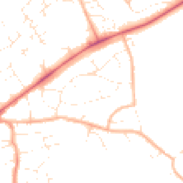 Daytime road noise heatmap for EX8 2PT