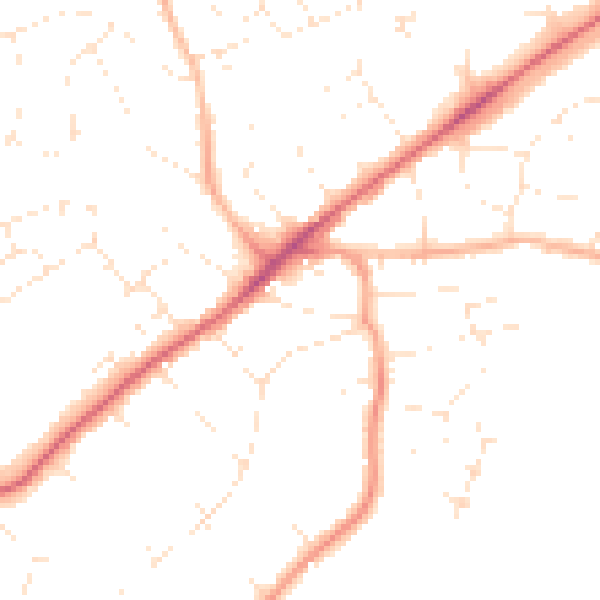 Daytime road noise heatmap for EX8 2QE