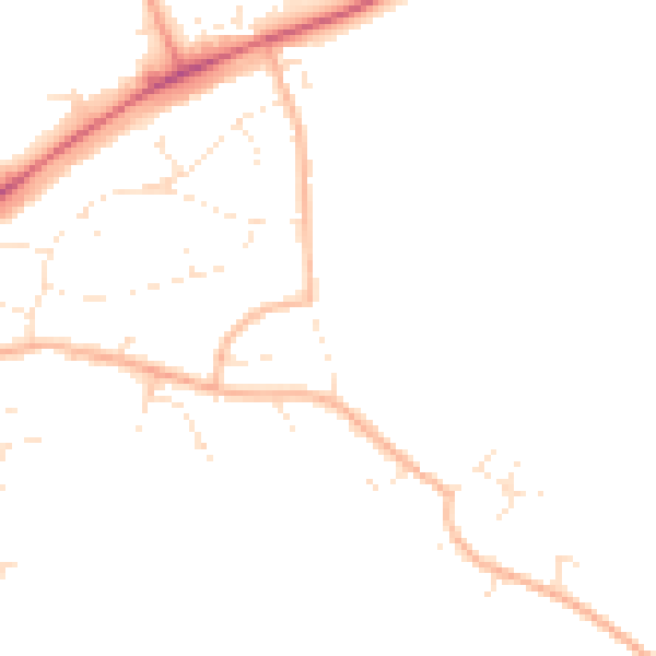 Daytime road noise heatmap for EX8 2QZ