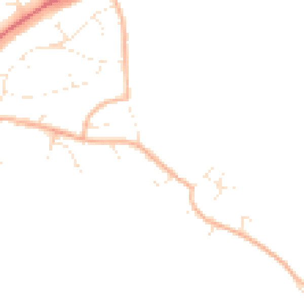 Daytime road noise heatmap for EX8 2RA