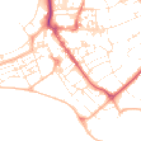 Daytime road noise heatmap for EX8 2SU