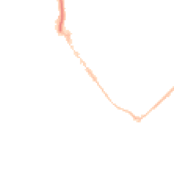 Night-time road noise heatmap for EX8 2SU