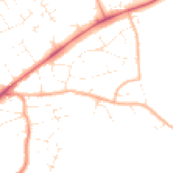 Daytime road noise heatmap for EX8 2TF