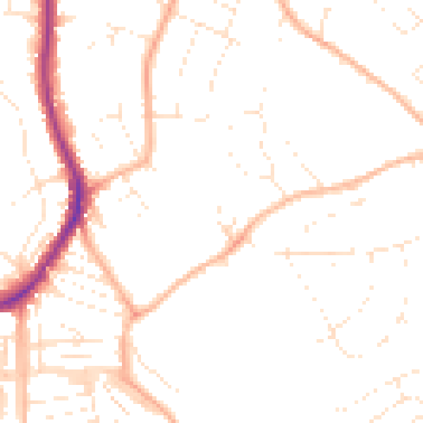 Daytime road noise heatmap for EX8 3AR