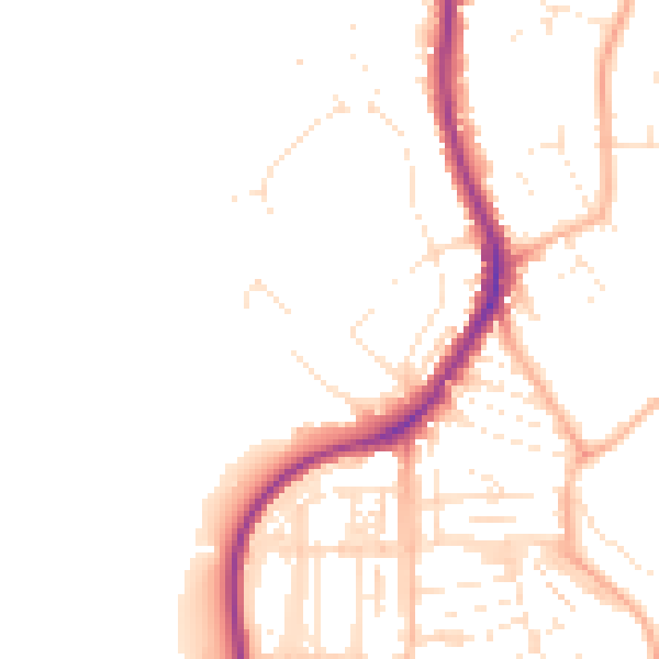 Daytime road noise heatmap for EX8 3AS
