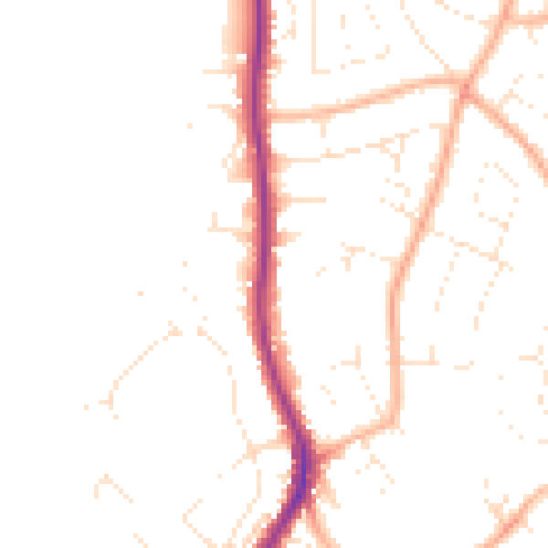 Daytime road noise heatmap for EX8 3EA