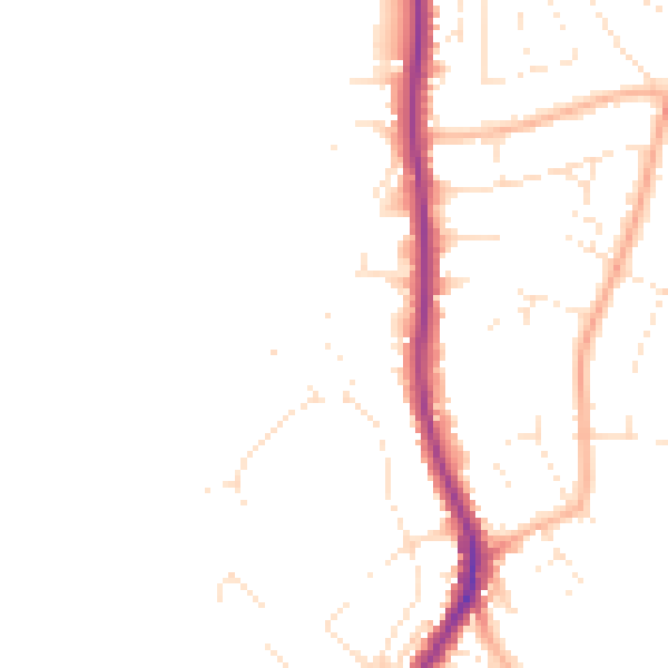 Daytime road noise heatmap for EX8 3EJ