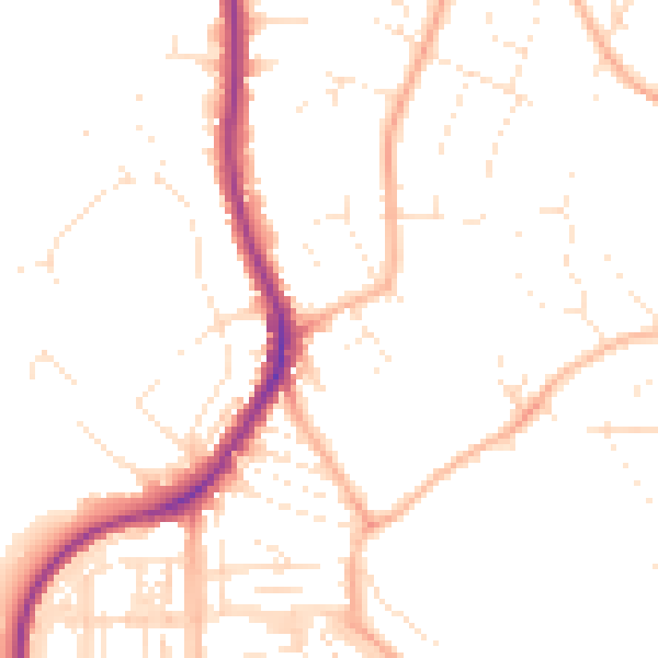 Daytime road noise heatmap for EX8 3HR