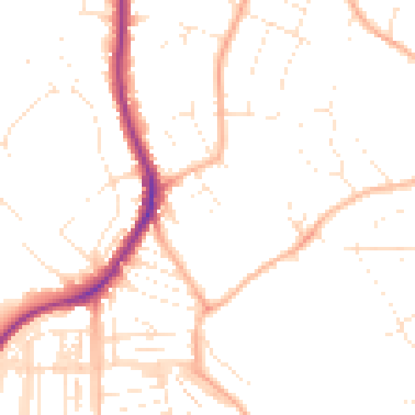 Daytime road noise heatmap for EX8 3HU