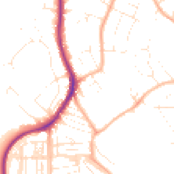 Daytime road noise heatmap for EX8 3HX