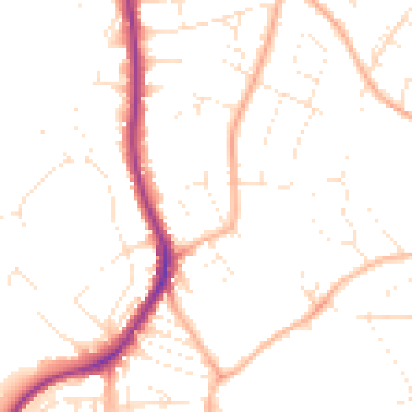Daytime road noise heatmap for EX8 3HY