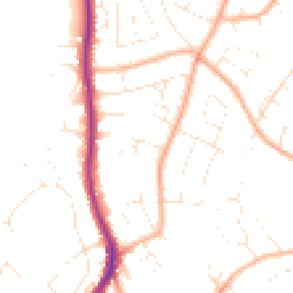 Daytime road noise heatmap for EX8 3JE