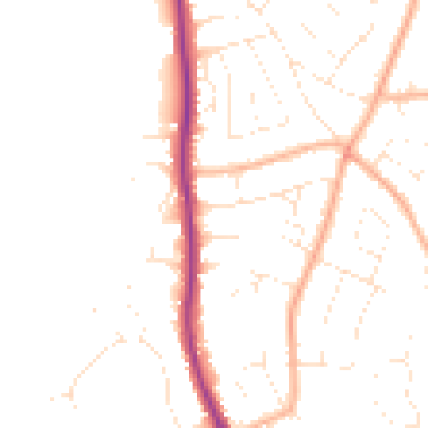 Daytime road noise heatmap for EX8 3JQ