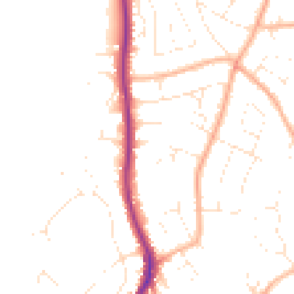 Daytime road noise heatmap for EX8 3LR