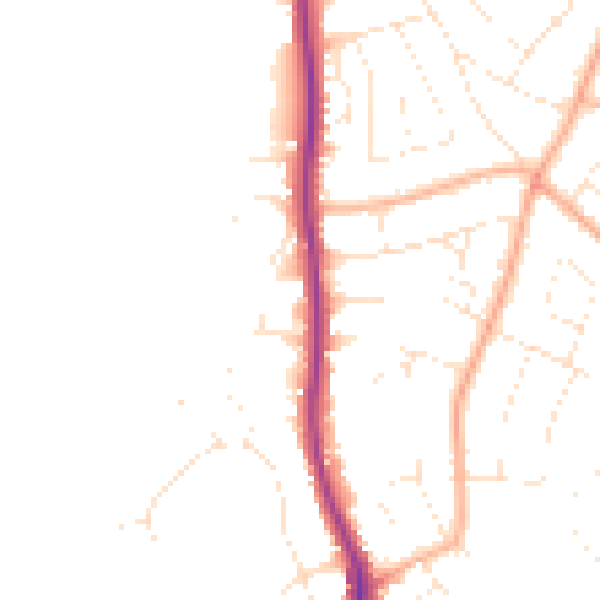 Daytime road noise heatmap for EX8 3LS