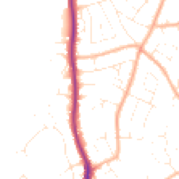 Daytime road noise heatmap for EX8 3LY