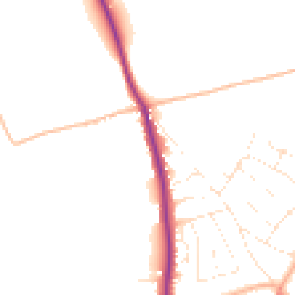 Daytime road noise heatmap for EX8 3NS