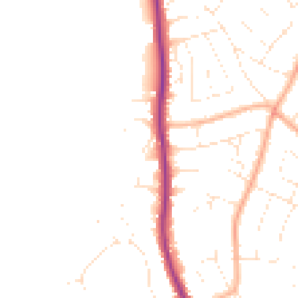 Daytime road noise heatmap for EX8 3PB