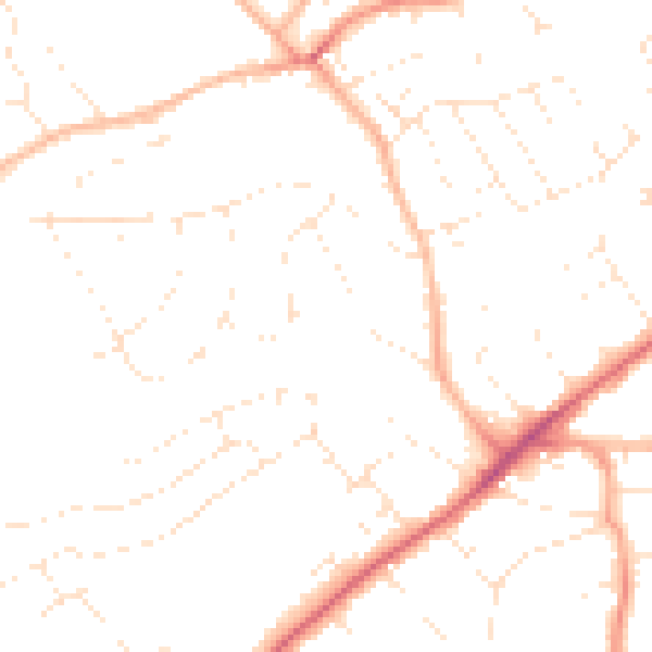 Daytime road noise heatmap for EX8 3PU
