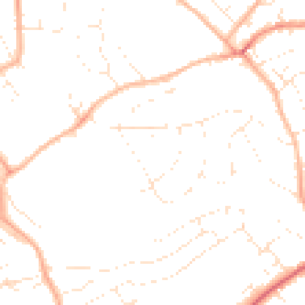 Daytime road noise heatmap for EX8 3QT